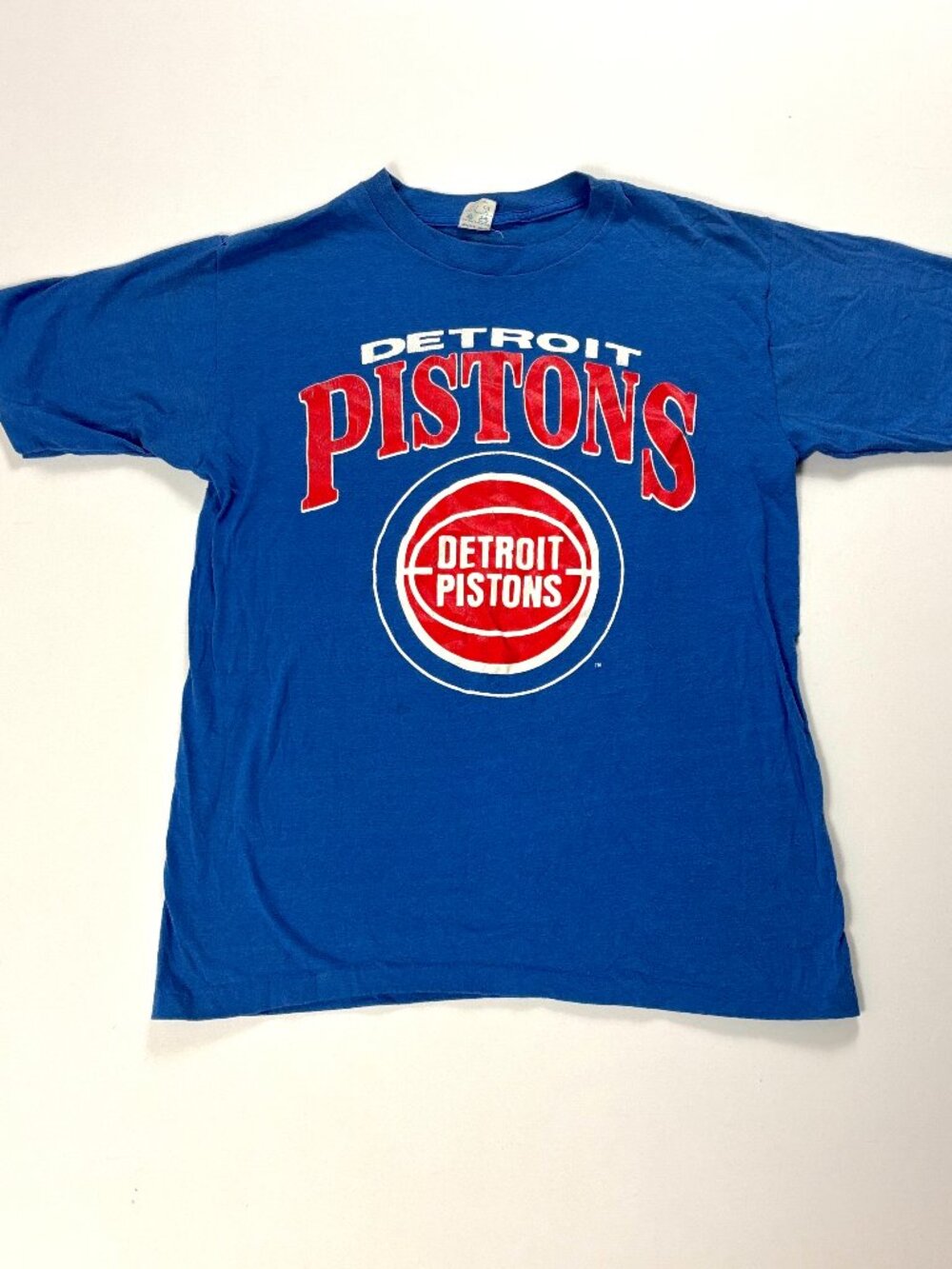 Vintage Detroit Pistons Artex T Shirt Blue Sz S/M NBA Basketball USA Single Stit